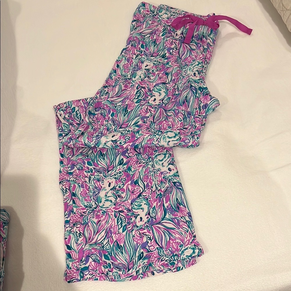 Lilly Pulitzer Pink and Blue Pajama Pants